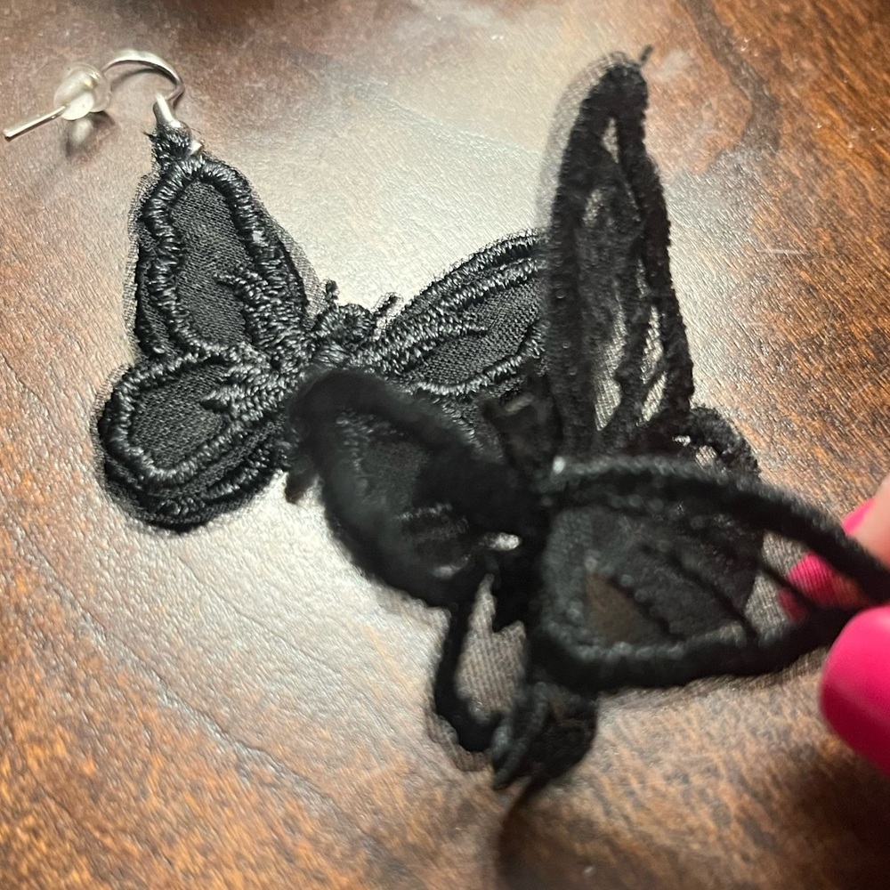 3D Butterfly Earrings - Picture 2 of 2